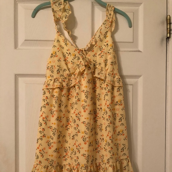 Altar'd State Dresses & Skirts - New Altar’d State Yellow Floral Design Dress w/ Ruffled Straps